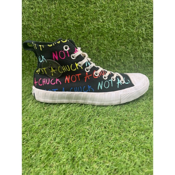 Converse UNT1TL3D Hi Not a Chuck Mens Size 8.5 Black AOP Athletic Shoes Sneakers - Picture 3 of 10